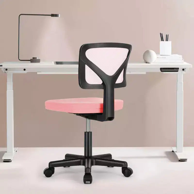 TUYOHW Mesh Swivel Criss Cross Chair on Wheels,Office Chair with Adjustable Height and Lumbar Support,Gaming Chair with Low-Back for Office