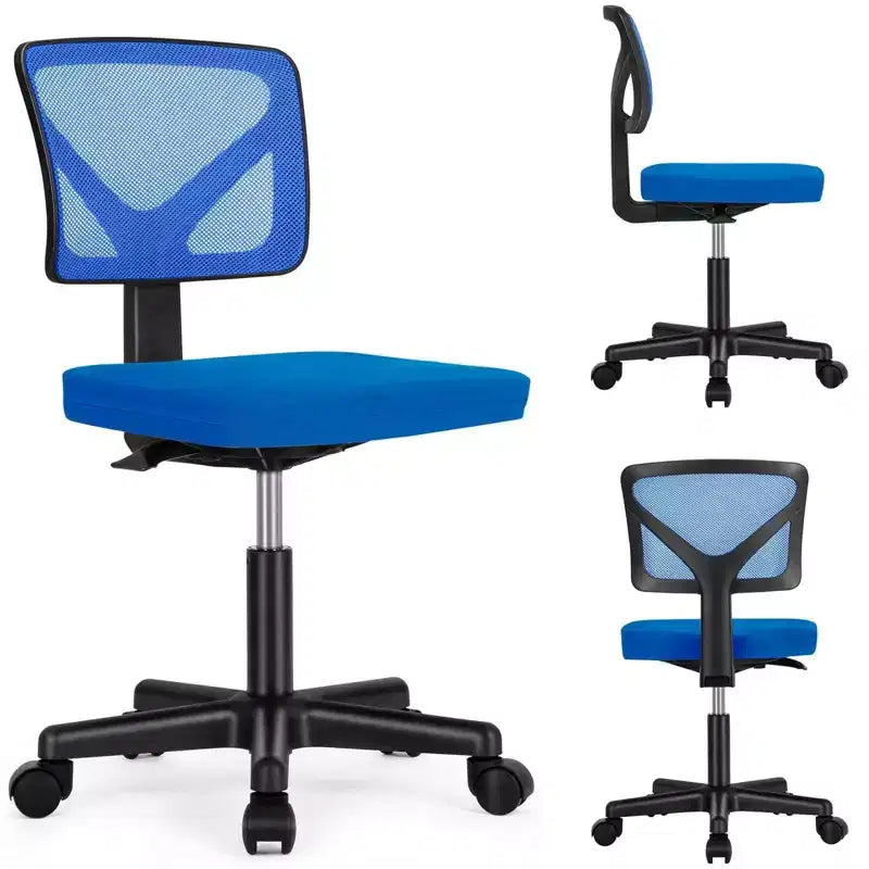 TUYOHW Mesh Swivel Criss Cross Chair on Wheels,Office Chair with Adjustable Height and Lumbar Support,Gaming Chair with Low-Back for Office