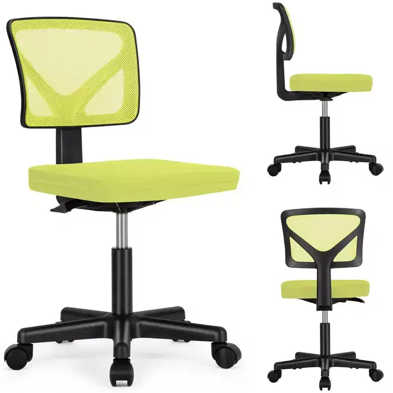 TUYOHW Mesh Swivel Criss Cross Chair on Wheels,Office Chair with Adjustable Height and Lumbar Support,Gaming Chair with Low-Back for Office