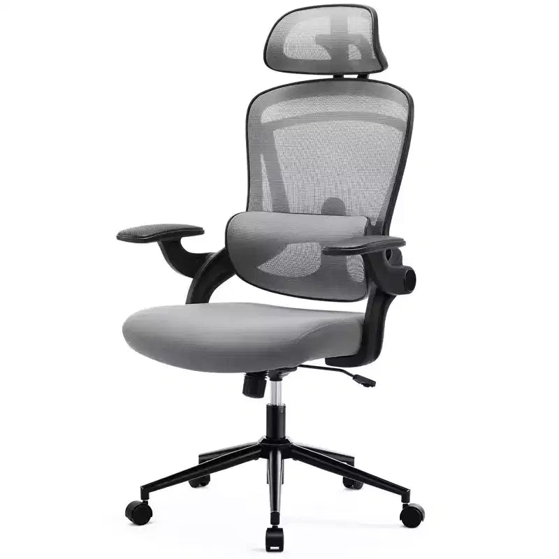 TUYOHW Mesh Criss Cross Chair on Wheels,Office Chair with Adjustable Lumbar Support and Headrest,Gaming Chair with Soft Flip Up Arms for Office