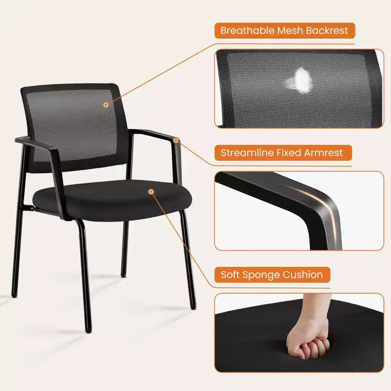 TUYOHW Mesh Criss Cross Chair no Wheels Set of 1,Office Chair with Lumbar Support and Metal Legs,Gaming Chair for Office