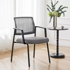 TUYOHW Mesh Criss Cross Chair no Wheels Set of 1,Office Chair with Lumbar Support and Metal Legs,Gaming Chair for Office