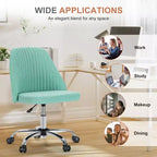 TUYOHW Swivel Criss Cross Chair on Wheels,Office Chair with Adjustable Height and Lumbar Support,Armless Gaming Chair for Office