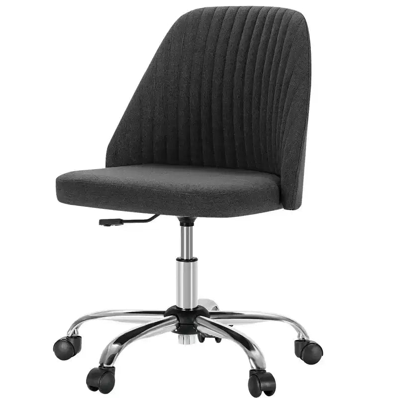 TUYOHW Swivel Criss Cross Chair on Wheels,Office Chair with Adjustable Height and Lumbar Support,Armless Gaming Chair for Office