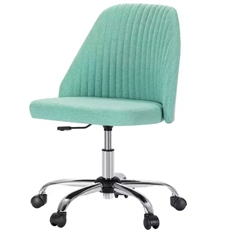 TUYOHW Swivel Criss Cross Chair on Wheels,Office Chair with Adjustable Height and Lumbar Support,Armless Gaming Chair for Office