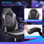 TUYOHW PU Leather Swivel Criss Cross Chair on Wheels with S-Shaped Backrest,Office Chair with Lumbar Support,Gaming Chair for Office