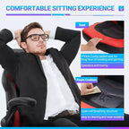 TUYOHW PU Leather Swivel Criss Cross Chair on Wheels with S-Shaped Backrest,Office Chair with Lumbar Support,Gaming Chair for Office