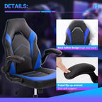 TUYOHW PU Leather Swivel Criss Cross Chair on Wheels with S-Shaped Backrest,Office Chair with Lumbar Support,Gaming Chair for Office