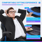 TUYOHW PU Leather Swivel Criss Cross Chair on Wheels with S-Shaped Backrest,Office Chair with Lumbar Support,Gaming Chair for Office