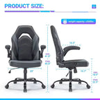 TUYOHW PU Leather Swivel Criss Cross Chair on Wheels with S-Shaped Backrest,Office Chair with Lumbar Support,Gaming Chair for Office