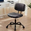 TUYOHW PU Leather Swivel Criss Cross Chair on Wheels,Armless Office Chair with Adjustable Height and Lumbar Support,Gaming Chair for Office