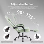 TUYOHW Ergonomic Office Chair with Pocket Spring Seat,300LB Capacity Gaming Chair with Adjustable Lumbar Pillow & Footrest for Adult,Student