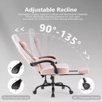 TUYOHW Ergonomic Office Chair with Pocket Spring Seat,300LB Capacity Gaming Chair with Adjustable Lumbar Pillow & Footrest for Adult,Student