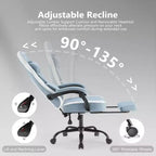 TUYOHW Ergonomic Office Chair with Pocket Spring Seat,300LB Capacity Gaming Chair with Adjustable Lumbar Pillow & Footrest for Adult,Student