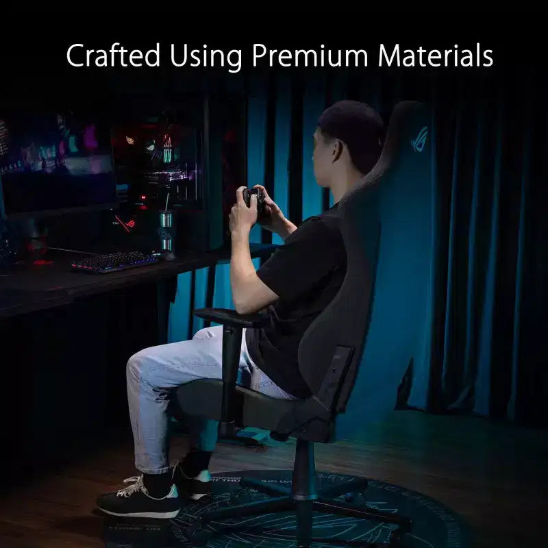 ASUS ROG Aethon Fabric Edition Gaming Chair, Dual-Density Seat Cushion, 2D Armrests with Soft Padding, Integrated Lumbar Support, All-Steel Frame