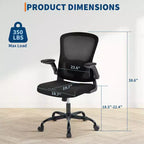Garvee Office Chair with Adjustable Lumbar and Headrest,Flip-Up Armrests,Black Ergonomic High Back Swivel Chair for Home Office,Gaming Black