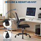 Garvee Office Chair with Adjustable Lumbar and Headrest,Flip-Up Armrests,Black Ergonomic High Back Swivel Chair for Home Office,Gaming Black