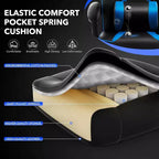 Acekool Ergonomic Gaming Chair for Adults, PU Leather, Massage Lumbar, Footrest, Adjustable, for Office or Gaming
