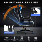 Acekool Ergonomic Gaming Chair for Adults, PU Leather, Massage Lumbar, Footrest, Adjustable, for Office or Gaming