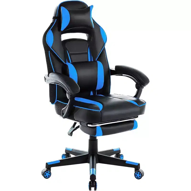 Acekool Ergonomic Gaming Chair for Adults, PU Leather, Massage Lumbar, Footrest, Adjustable, for Office or Gaming