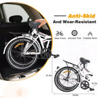 NAYSAYE 24 Inch Folding Bike For Adults With Fenders Steel Frame Single Speed City Commuter Bicycle, Light White, 63*22.83*45.6