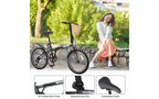 20 Inch Folding Bike for Adults with Basket, Phone Holder & Fenders, Steel Frame 6-Speed City Commuter, Dual V-Brake Portable Compact Bicycle