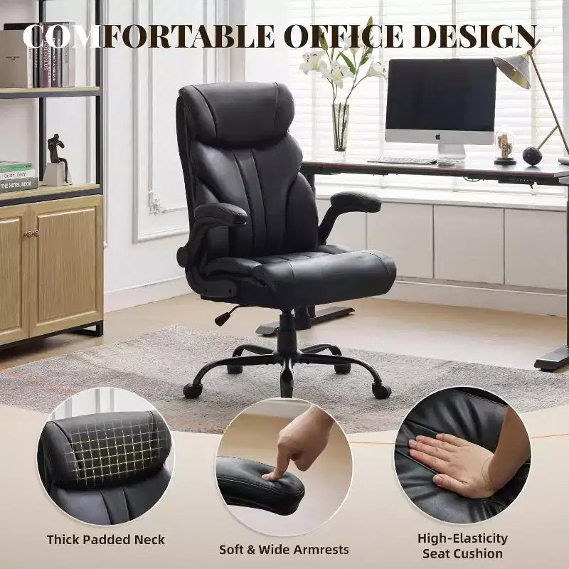 Office Chair with High Back,Computer Desk Chair Adjustable Height, Backrest Tilt Angle, Lumbar Support Swivel Rolling Wheels Comfy for Office Gaming