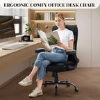 Office Chair with High Back,Computer Desk Chair Adjustable Height, Backrest Tilt Angle, Lumbar Support Swivel Rolling Wheels Comfy for Office Gaming