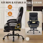 Ergonomic Office Chair,PU Gaming Chair,Adjustable Height 90 to 135 Degree Reclining, Backrest 360 Degree Swivel Wheels,350 Lbs Capacity for Office
