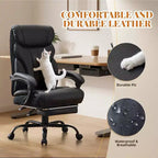 Ergonomic Office Chair,PU Gaming Chair,Adjustable Height 90 to 135 Degree Reclining, Backrest 360 Degree Swivel Wheels,350 Lbs Capacity for Office