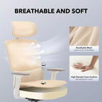 High-Back Ergonomic Office Chair  Breathable Mesh Gaming Chair with Adjustable Lumbar & 3D Armrests