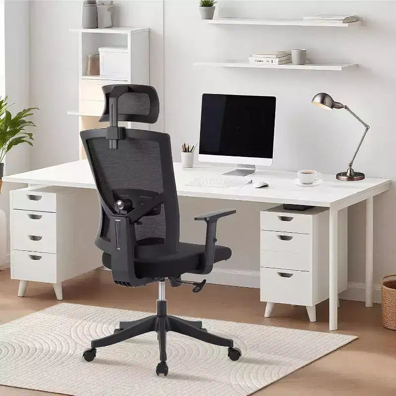 Ergonomic Office Chair ,Adjustable Mesh Desk Chair with Lumbar Support, Swivel Executive Chair on Rolling Wheels for Home, Office, Gaming