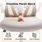 Ergonomic Office Chair  Flip-Up Armrests & Lumbar Support  Wide Seat Gaming Chair for Study/Bedroom/Home Office