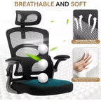 Ergonomic Office Chair High Back Mesh Computer Chair with Adjustable Headrest, Swivel Rolling Desk Chair for Home Office and Gaming Room