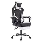 TUYOHW Swivel Gaming Chair Office Chairs with Wheels,Reclining Back,Adjustable Seat Height&Footrest,Ergonomics Video Game Chairs,300lbs Max