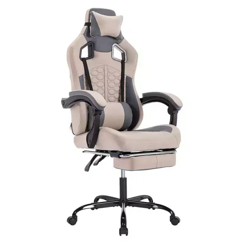 TUYOHW Swivel Gaming Chair Office Chairs with Wheels,Reclining Back,Adjustable Seat Height&Footrest,Ergonomics Video Game Chairs,300lbs Max