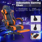 TUYOHW 360Swivel Gaming Chair Office Chairs with Wheels,Reclining Back,Adjustable Seat Height&Footrest,Ergonomics Video Game Chairs,300lbs Max