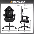 Costway Height Adjustable Computer Chair with Headrest, Lumbar Support, Linkage Armrests Black/Gray