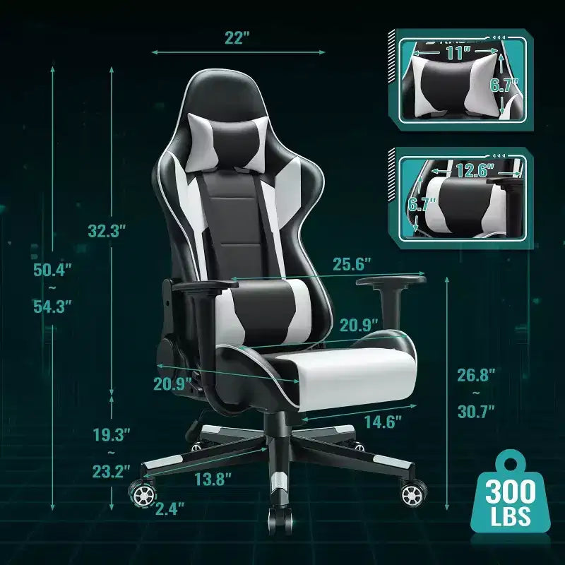 BALHAM TRADE-PU Leather Gaming Chair High Back Office Chair Adjustable Swivel Computer Desk Chair with Headrest