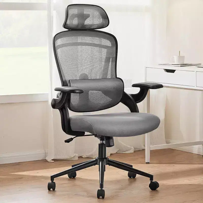 TUYOHW High-Back Ergonomic Office Chair with Adjustable Lumbar Support, Gaming Chair with Flip Up Arms, Mesh Computer Chair for Home, Office