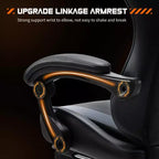 TUYOHW Ergonomic Gaming Chair with Footrest, PU Leather Recliner with Headrest and Fixed Up Armrest, Computer Chair for Study, Office