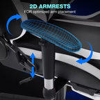 Hoffree Massage Reclining Gaming Chair Ergonomic Office PC Chair with Bluetooth Speaker & RGB Light