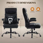 Office Desk Chair, 500 LBS Big and Tall Executive Chair with Footrest, 90-155 Recline Leather Gaming Chair