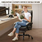 Office Desk Chair, 500 LBS Big and Tall Executive Chair with Footrest, 90-155 Recline Leather Gaming Chair