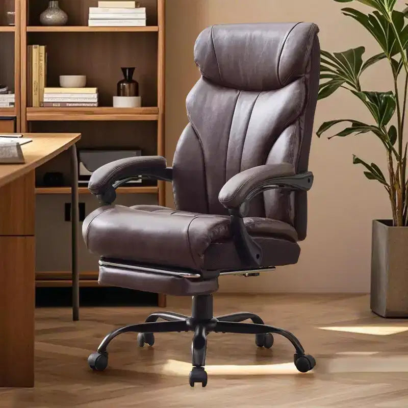 Office Desk Chair, 500 LBS Big and Tall Executive Chair with Footrest, 90-155 Recline Leather Gaming Chair