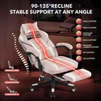 Coolmee Big and Tall Office Chair, High Back Leather Gaming Chair with Footrest, Ergonomic Computer Chair with/Lumbar Support & Headrest