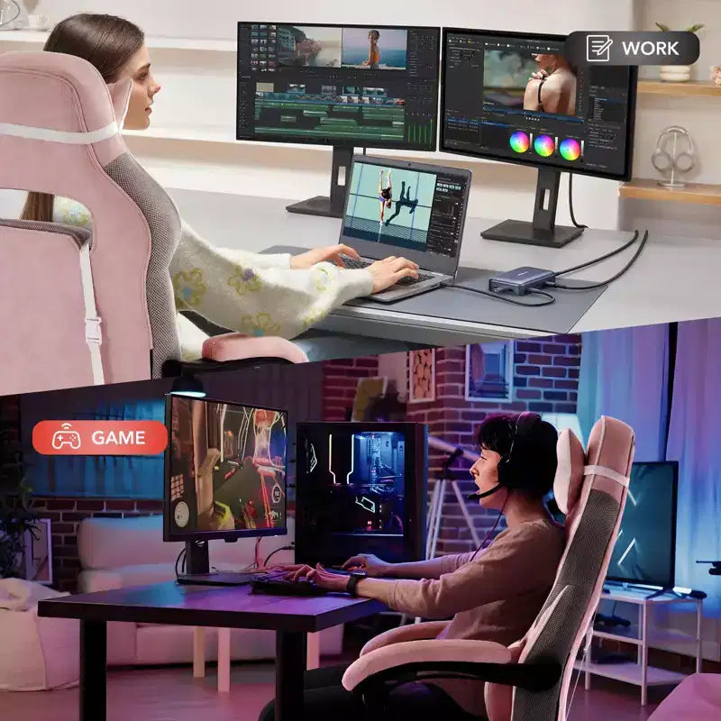 Coolmee Big and Tall Office Chair, High Back Leather Gaming Chair with Footrest, Ergonomic Computer Chair with/Lumbar Support & Headrest