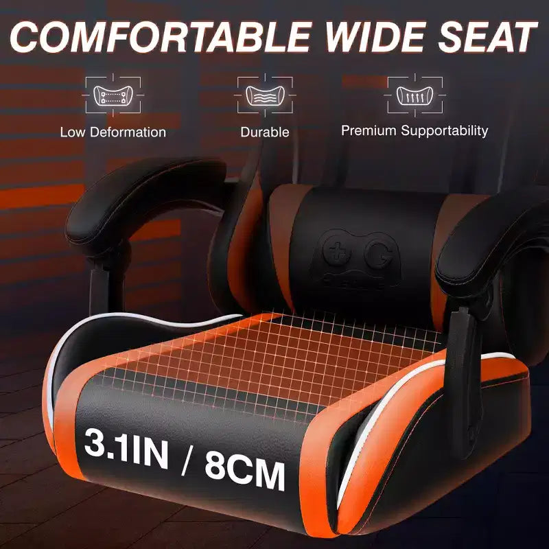 KERDOM Executive Leather Office Chair, Ergonomic Office Chair High Back Lumbar Support with Padded Armrests