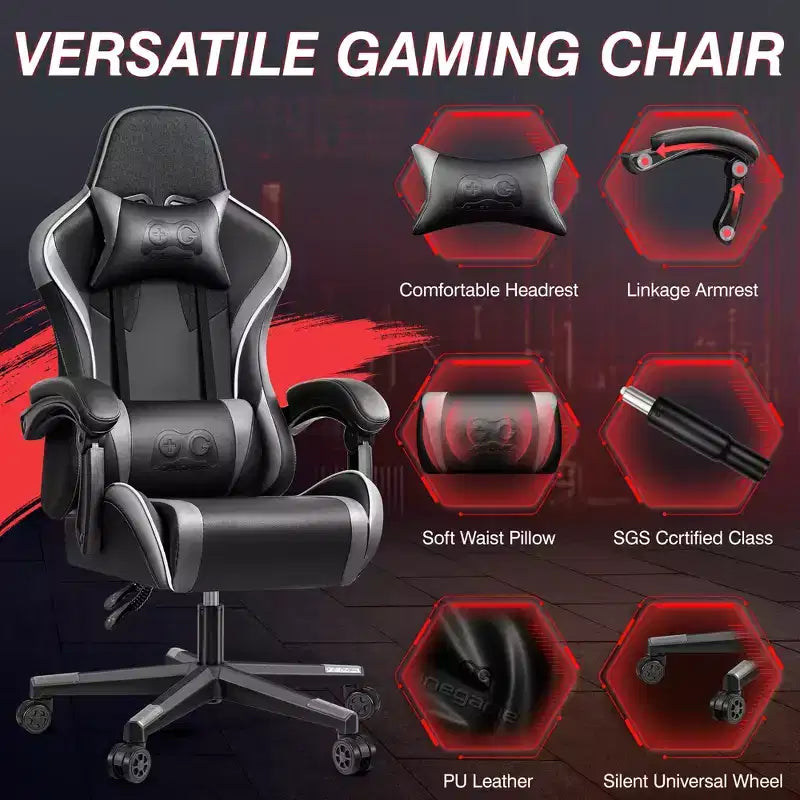 KERDOM Executive Leather Office Chair, Ergonomic Office Chair High Back Lumbar Support with Padded Armrests