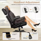 KERDOM Executive Leather Office Chair, Ergonomic Office Chair High Back Lumbar Support with Padded Armrests